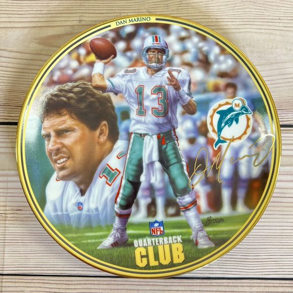 Dan Marino NFL Quarterback Club 8" Plate 1996 Bradford Exchange Miami Dolphins - Picture 10 of 10